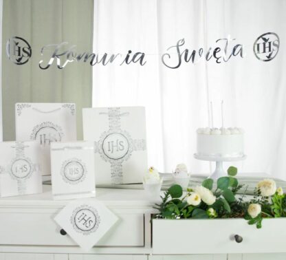 BANER KOMUNIA ŚWIĘTA SREBRNY 150cm - obrazek 3