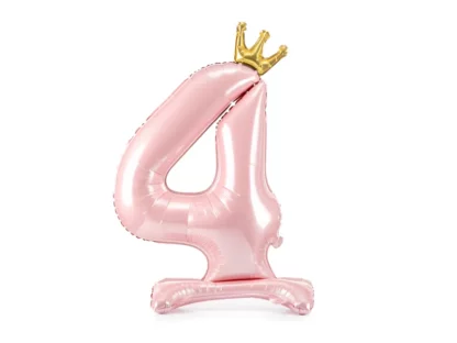 BAL CYFRA 4 STOJĄCA KORONA 84cm J.RÓŻ