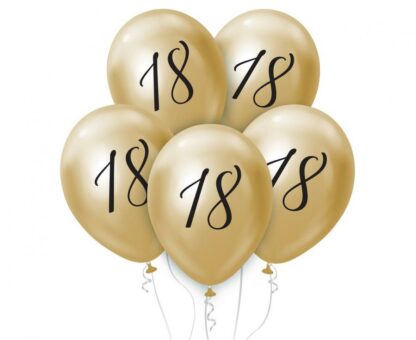 BALONY B&C ”18” ZŁOTE PLATYNOWE 5szt