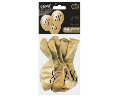 BALONY B&C ”18” ZŁOTE PLATYNOWE 5szt - obrazek 2
