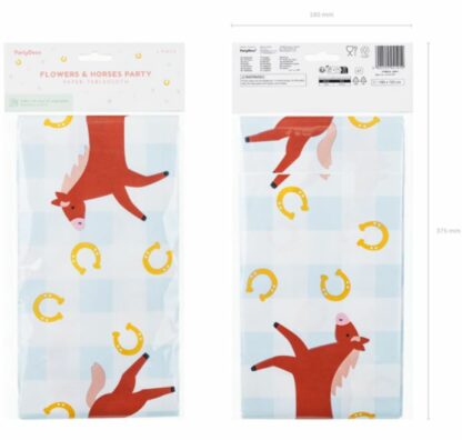 OBRUS PAPIEROWY KONIE 180x120cm - obrazek 4