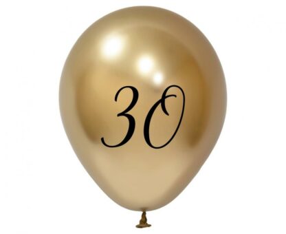 BALONY B&C ”30” ZŁOTE PLATYNOWE 5szt - obrazek 2