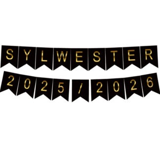 BANER NAPIS SYLWESTER 2025/2026 / kolor: CZARNO - ZŁOTY