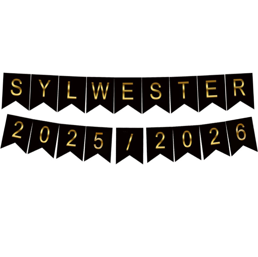 BANER NAPIS SYLWESTER 2025/2026 / kolor: CZARNO - ZŁOTY