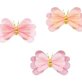 DEKORACJE BIBUŁOWE MOTYLE 3szt