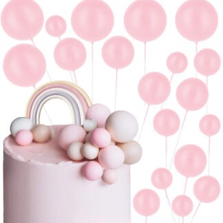 TOPPERY NA TORT KULE JASNY RÓŻ MAT 20szt