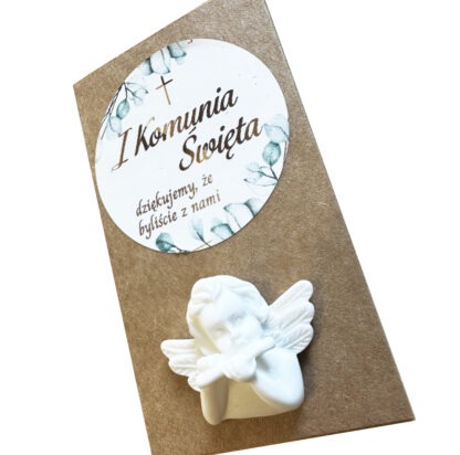 PODZIĘKOWANIE KOMUNIJNE DLA GOŚCI: MAGNES ANIOŁEK / wzór: BOHO KRAFT - obrazek 2