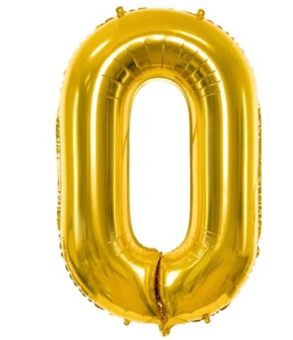 BALON FOLIOWY CYFRA 0 ZŁOTY 86cm