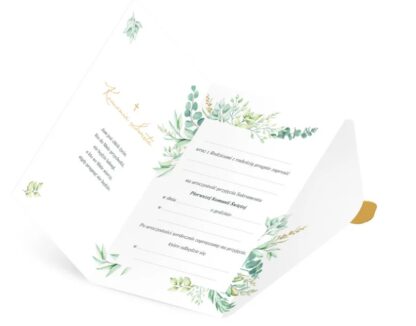 ZAPROSZENIA KOMUNIJNE EUKALIPTUS PIECZĘĆ 6szt - obrazek 5