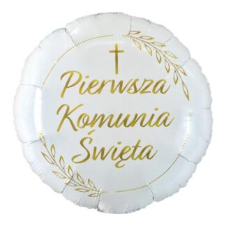 BALON FOLIOWY KOŁO KOMUNIA ŚWIĘTA KŁOSY 45cm