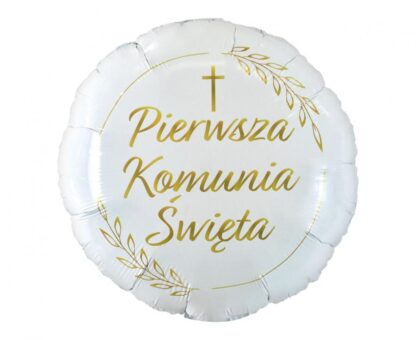 BALON FOLIOWY KOŁO KOMUNIA ŚWIĘTA KŁOSY 45cm