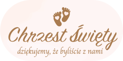 PODZIĘKOWANIE NA CHRZEST DLA GOŚCI: ŚWIECZKA / wzór: STÓPKI RÓŻOWE - obrazek 3