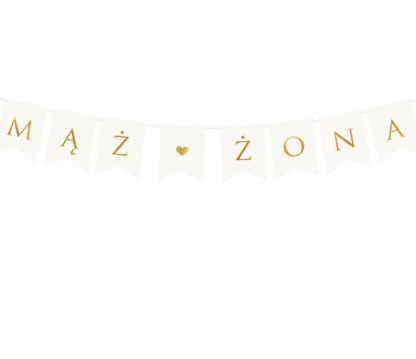 GIRLANDA BALONOWA / kolor: ZŁOTO - BIAŁY / BANER: MĄŻ ŻONA - obrazek 2
