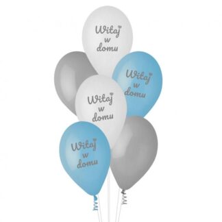BALONY WITAJ W DOMU NIEBIESKIE 6szt