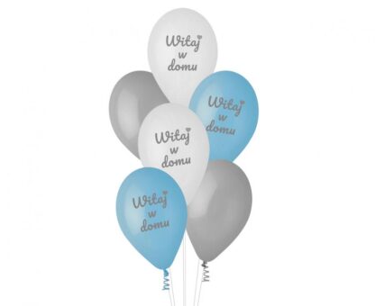 BALONY WITAJ W DOMU NIEBIESKIE 6szt