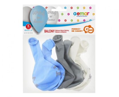 BALONY WITAJ W DOMU NIEBIESKIE 6szt - obrazek 3
