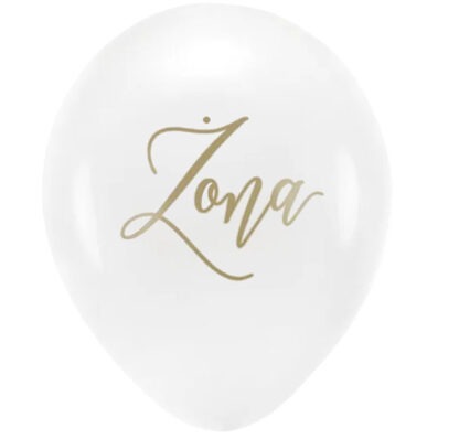 ZESTAW BALONY MĄŻ ŻONA NA ŚLUB / WESELE + STOJAK / kolor: BIAŁY, ZŁOTY - obrazek 4