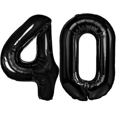 GIRLANDA BALONOWA HAPPY BIRTHADY NA 40-tkę CZARNO - ZŁOTA CHROMOWA - obrazek 6