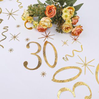 BIEŻNIK ORGANZA ZŁOTA 30 URODZINY 28x275cm