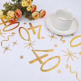 BIEŻNIK ORGANZA ZŁOTA 40 URODZINY 28x275cm