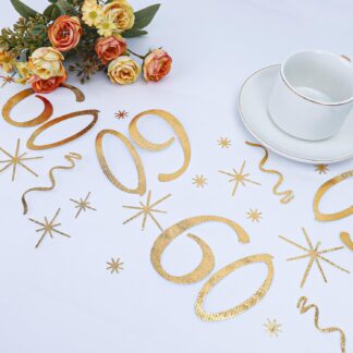 BIEŻNIK ORGANZA ZŁOTA 60 URODZINY 28x275cm