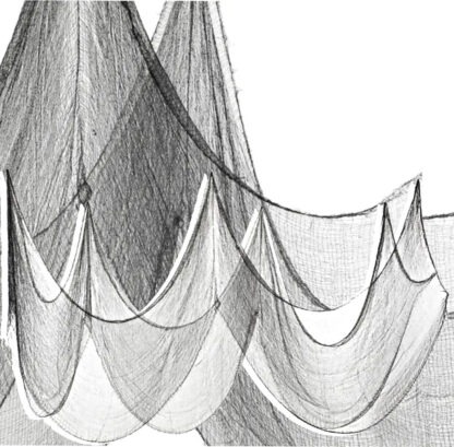 AŻUROWY MATERIAŁ PŁACHTA / kolor: CZARNY / wym. 72 x 980cm