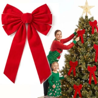 KOKARDA DEKORACYJNA CZERWONA 30cm