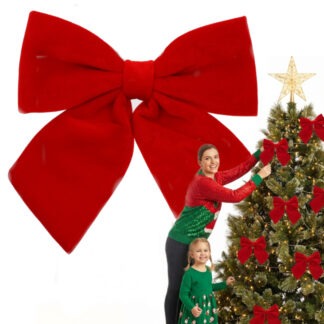 KOKARDA DEKORACYJNA CZERWONA 30cm