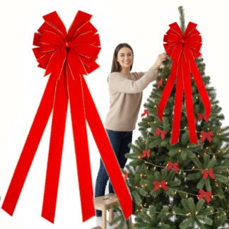 KOKARDA DEKORORACYJNA CZERWONO ZŁOTA 100cm