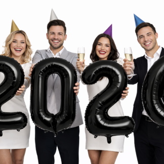 BALONY CYFRY 2026 CZARNE 80cm