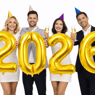 BALONY CYFRY 2026 ZŁOTE 80cm