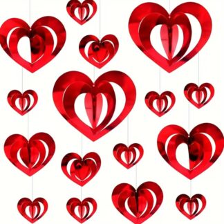 SERCA WISZĄCE CZERWONE 16szt