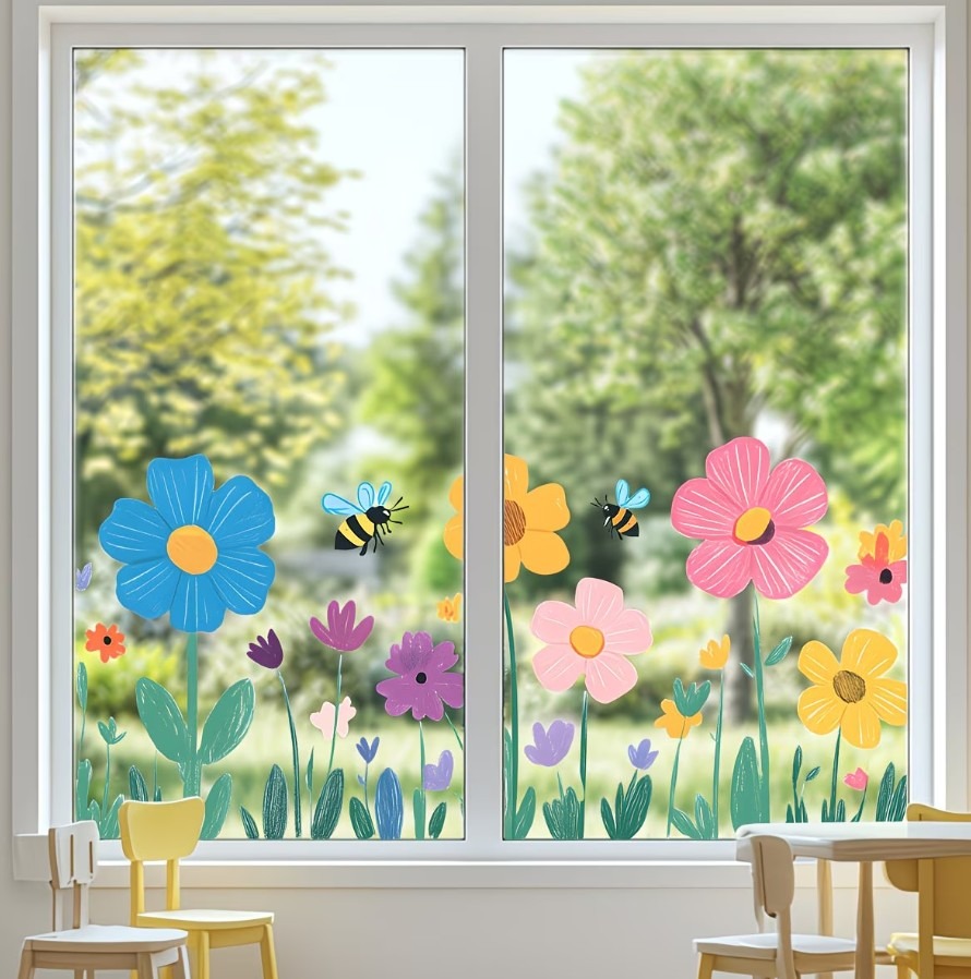 NAKLEJKI NA OKNO KWIATKI WIOSNA 30x60cm - obrazek 4