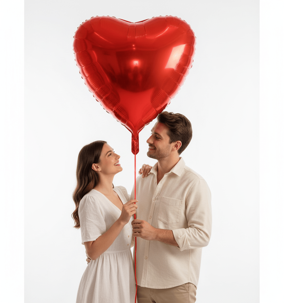 BALON FOLIOWY SERCE CZERWONE 60cm - obrazek 3