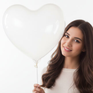 BALON BOBO SERCE CRYSTAL CLEAR 45cm