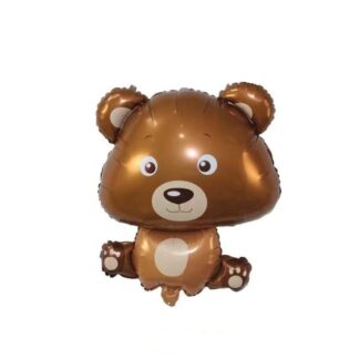 BALON FOLIOWY MIŚ SIEDZĄCY BRĄZOWY 81,5x61cm