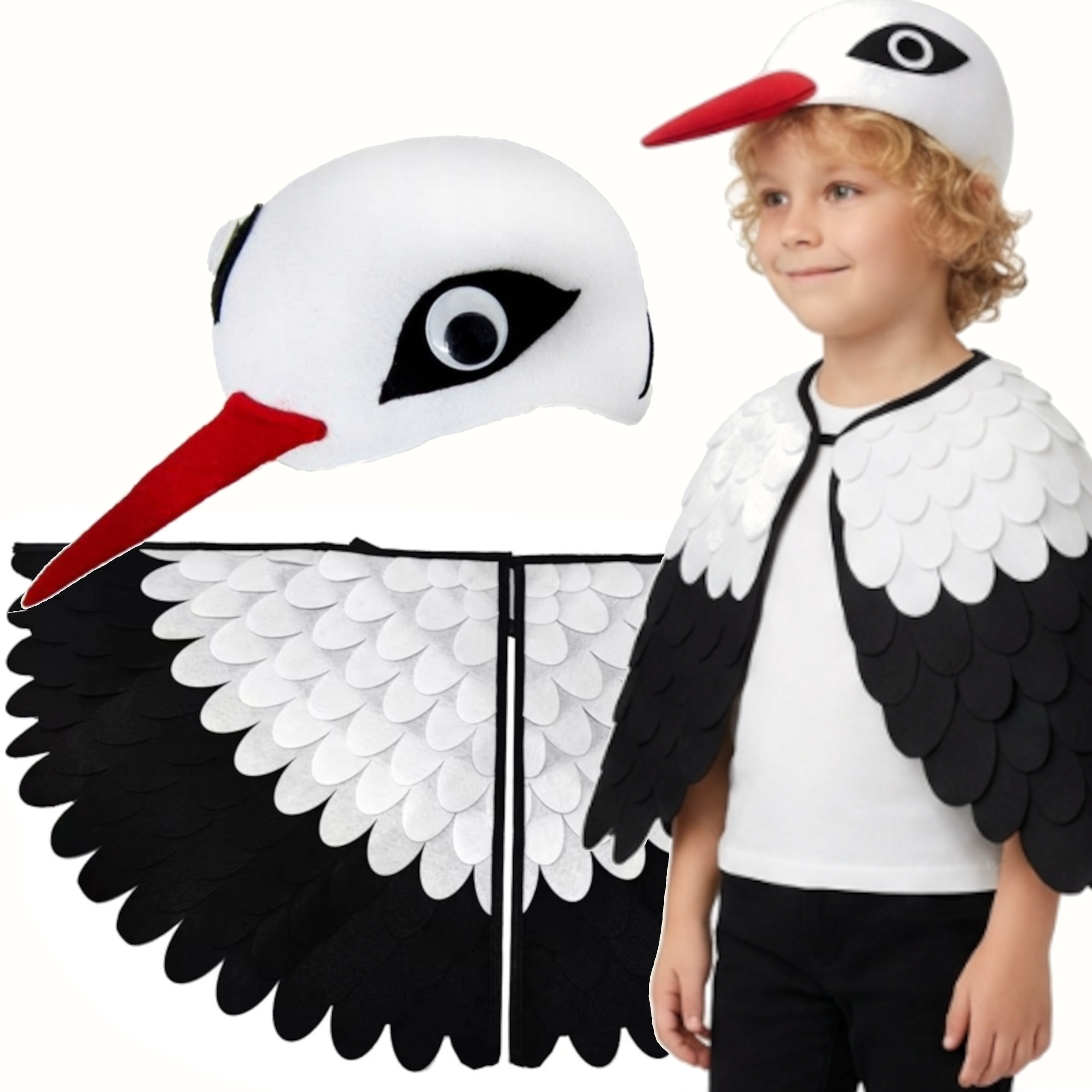 ZESTAW BOCIAN CZAPKA+SKRZYDŁA