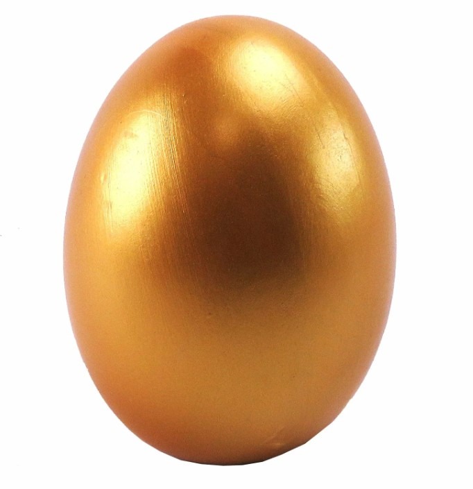 JAJKO WIELKANOCNE CERAMICZNE ZŁOTE 10x8cm - obrazek 2