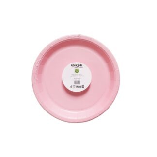 TALERZYKI PAPIEROWE JASNY RÓŻ 18cm 8 szt.