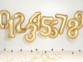 BALON FOLIOWY CYFRA 1 ZŁOTY SATYNOWY 86cm - obrazek 3