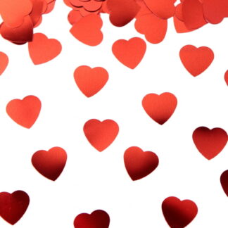 KONFETTI FOLIOWE CZERWONE METALIZOWANE SERCA