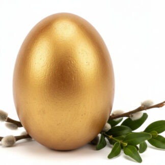 JAJKO WIELKANOCNE CERAMICZNE ZŁOTE 10x8cm