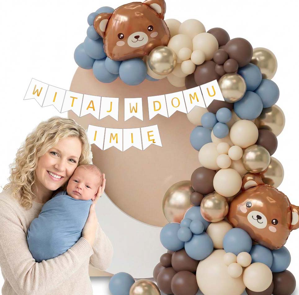 GIRLANDA WITAJ W DOMU MIŚ NIEBIESKA + IMIĘ