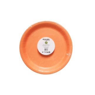 TALERZYKI PAPIEROWE POMARAŃCZOWE 18cm 8 szt.
