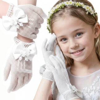 RĘKAWICZKI KOMUNIJNE KOKARDKA