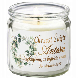 PODZIĘKOWANIE DLA GOŚCI CHRZEST ŚWIECA BOHO IMIĘ