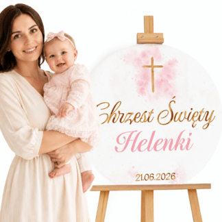 TABLICA CHRZEST RÓŻOWA IMIĘ