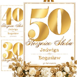TABLICA ROCZNICA ŚLUBU personalizowana z IMIONAMI / 40x50cm