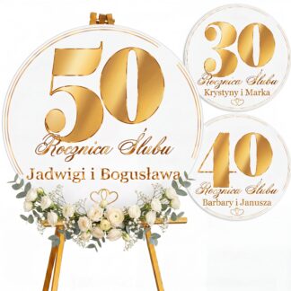 TABLICA ROCZNICA ŚLUBU okrągła personalizowana