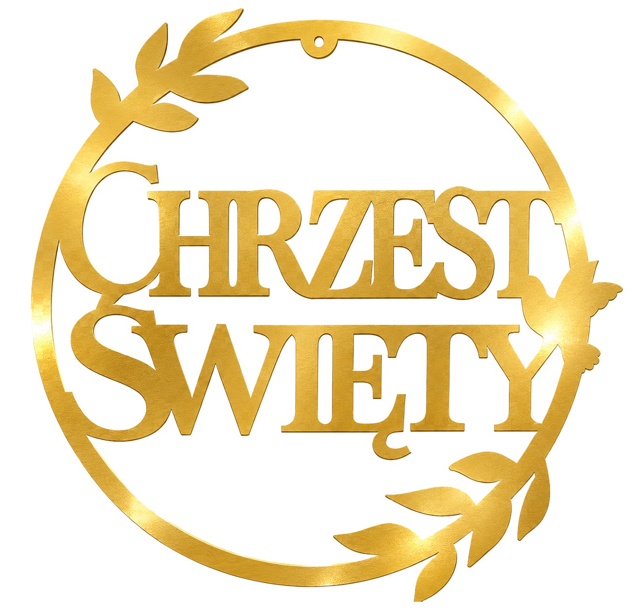 DEKORACJA CHRZEST ŚWIĘTY KOŁA IMIĘ ZŁOTE - obrazek 2